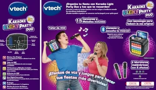 VTech ▫️ Karaoke Light Party Duo Disco Edition, Karaoke Portátil 6