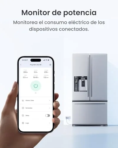SwitchBot ▫️ Matter Plug Mini com monitorização de energia, controlo por Wi-Fi e Bluetooth, compatível com Alexa, Google Home e Home Assistant, controlo por voz e acesso remoto à aplicação, 16 A 4