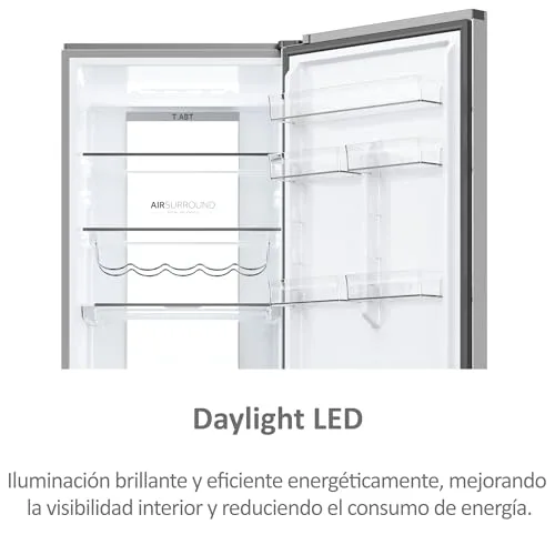 Haier ▫️ 3D Série 60 7 Pro HTW7620ANMG - Frigorífico Combi, 414 L, gavetas de acesso direto, Wi-Fi, compartimento para garrafas, motor inverter, My Zone Pro, zona de humidade, Total No Frost, 59,5 x 205 cm, LED Daylight, aço inoxidável 4