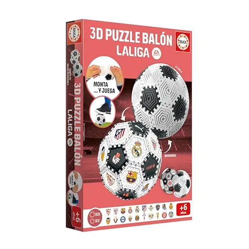 Educa ▫️ Puzzle de Bola 3D LALIGA, 32 peças | Jogo de futebol criativo para montar e brincar | Várias formas e autocolantes | Bola de 14 cm | Brinquedo de construção para crianças a partir dos 6 anos (20339) 4