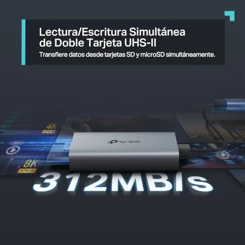TP-Link ▫️ UA440C USB Type-C para leitor de cartões SD, Plug and Play, transferência de dados 3 vezes mais rápida, suporta cartões de memória até 2 TB, compatível com Mac, Windows, iPadOS, iOS e Android 3