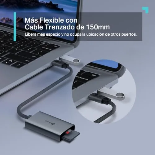 TP-Link ▫️ UA440C USB Type-C para leitor de cartões SD, Plug and Play, transferência de dados 3 vezes mais rápida, suporta cartões de memória até 2 TB, compatível com Mac, Windows, iPadOS, iOS e Android 5