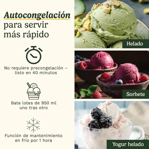 CUISINART ▫️ FreezeEase – Máquina de gelados automática; 3 programas: gelado, sorvete, iogurte; sem pré-congelação; pronta em 40 min; função de manutenção do frio; compressor de 950 ml (nova) 2