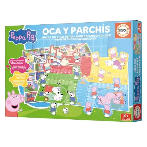 Educa ▫️ Parchís Oca Peppa Pig. Inclui 16 figuras 3D das personagens. A partir dos 3 anos (20437) 3