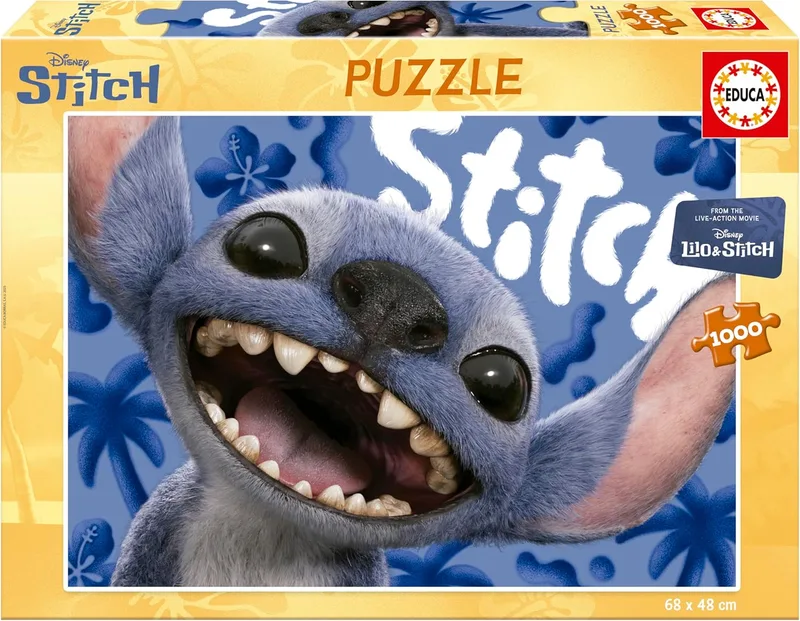Educa ▫️ Puzzle de 1000 peças para adultos : Lilo & Stitch. Tamanho: 68 x 48 cm. A partir de 14 anos (20277)