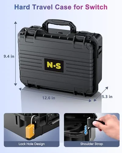 FYOUNG ▫️ Capa ultrarígida para a consola Nintendo Switch 2/Switch 1/OLED e comando, capa de transporte «tudo em um», armazenamento seguro para viagens para o comando Pro e mais acessórios para a Switch 3