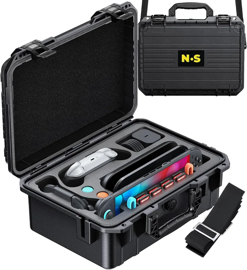 FYOUNG ▫️ Capa ultrarígida para a consola Nintendo Switch 2/Switch 1/OLED e comando, capa de transporte «tudo em um», armazenamento seguro para viagens para o comando Pro e mais acessórios para a Switch