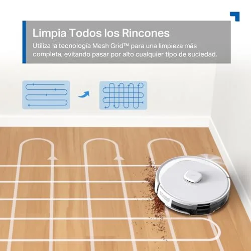 Tapo ▫️ RV30 MAX Plus White – Aspirador e Esfregador de Pisos Robótico, Base com Autolimpeza 5