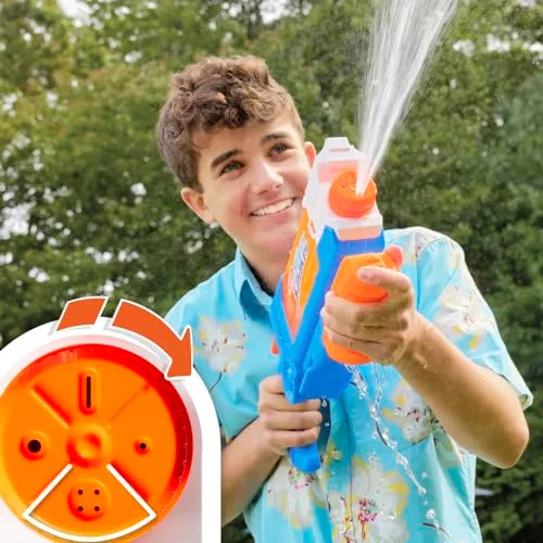 Nerf ▫️ Hasbro Super Soaker Flip Fill, Lançador de Água para Meninos e Meninas a partir dos 6 anos, 4 modos de pulverização, brinquedos aquáticos, presentes de Páscoa, enchimento rápido, depósito de 0,8 L (conjunto de 2) 4