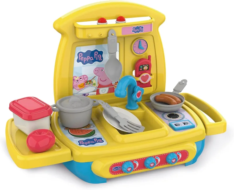 Chicos ▫️ Kids - Peppa Pig Premier Kitchen Table Top Toy Kitchen : Inclui 17 acessórios como panelas, frigideiras, talheres, fruta e frigideira : A partir dos 18 meses (84005)