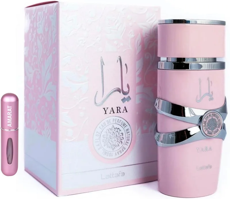 RESAES Resistant and aesthetic ▫️ Yara Original Perfume 100ML, Perfume Árabe de Longa Duração para Mulheres, Eau da Parfum Importado do Dubai, Inclui Atomizador Recarregável 5ML, Fragrância Floral e Doce (Yara)