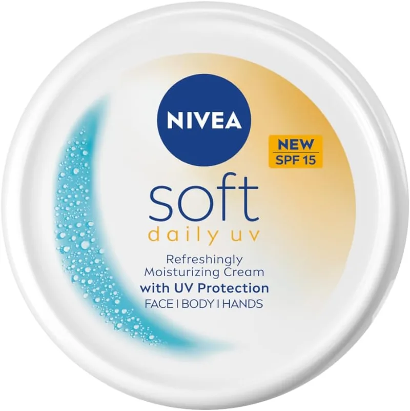 NIVEA ▫️ Creme hidratante suave, leve e intenso com óleo de jojoba e vitamina E, para o rosto, corpo e mãos, proteção FPS 15, 100 ml