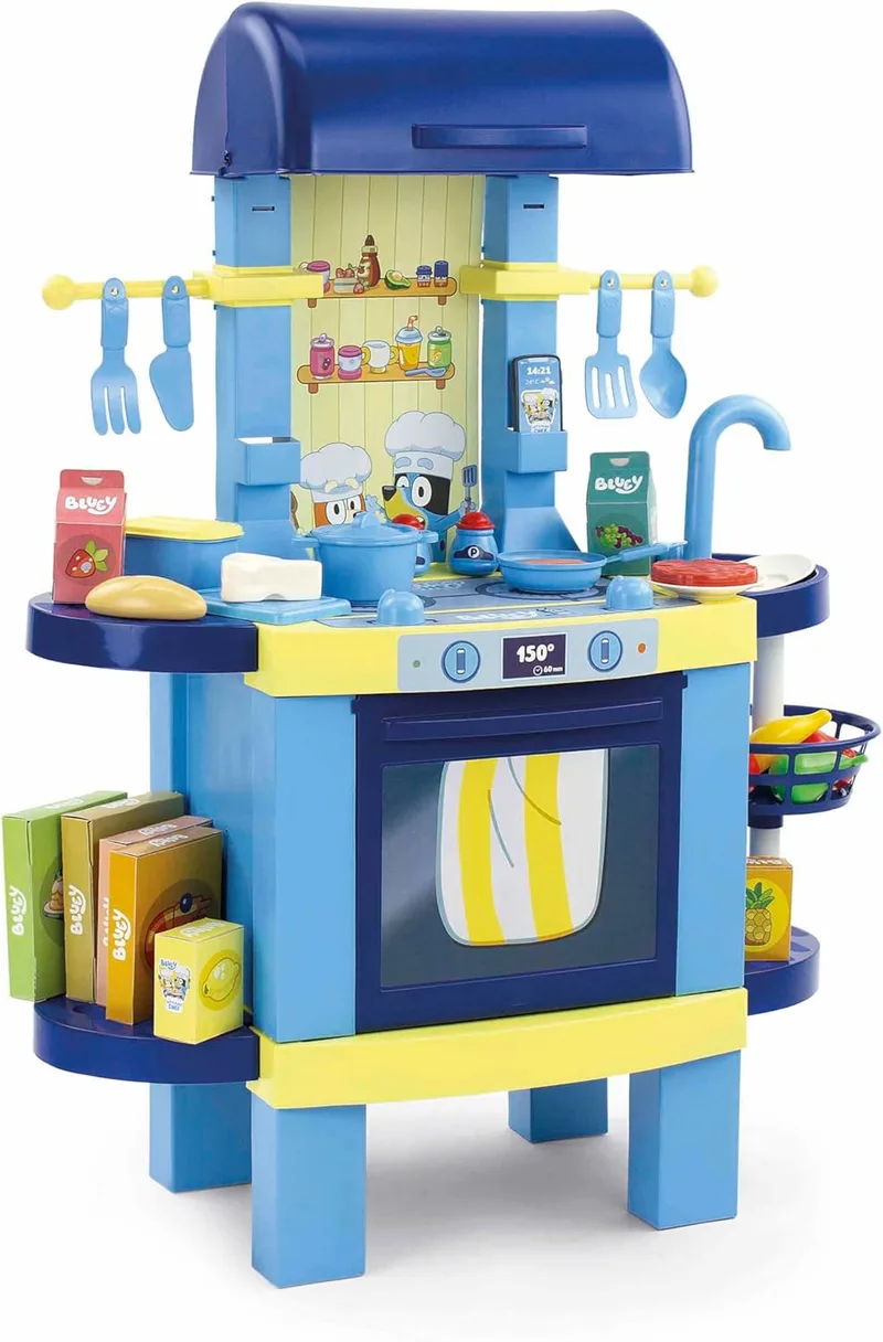 Chicos ▫️ Meninos - Cozinha de brincar Bluey 2 em 1 | Cozinha infantil transformável em churrasqueira | Montagem fácil | Ideal para crianças de 3, 4 e 5 anos (85005)