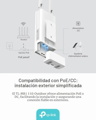 TP-Link ▫️ TL-MR110-Outdoor - Router 4G com cartão SIM, N300, Wi-Fi 4, porta LAN, PoE 7