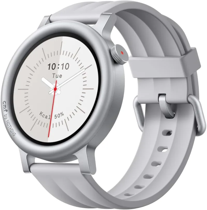 CMF BY NOTHING ▫️ Watch 3 Pro – Relógio inteligente com ecrã AMOLED de 1,43", 13 dias de autonomia, GPS de banda dupla, chamadas Bluetooth com IA, monitorização da frequência cardíaca e do sono – Cinza claro