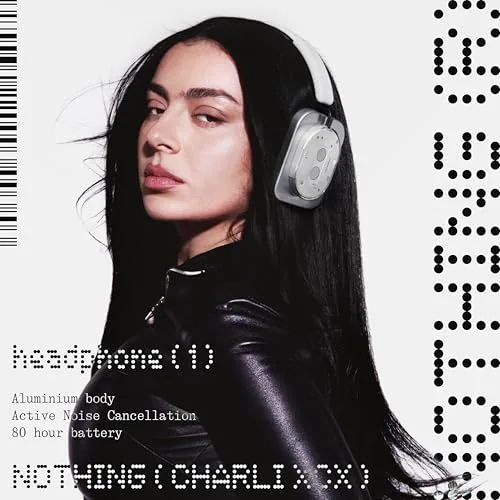 Nothing ▫️ Headphone (1) Auscultadores sem fios com arnês e cancelamento ativo de ruído, até 80 horas de autonomia, Hi-Res, áudio espacial, resistentes à água – Branco 3