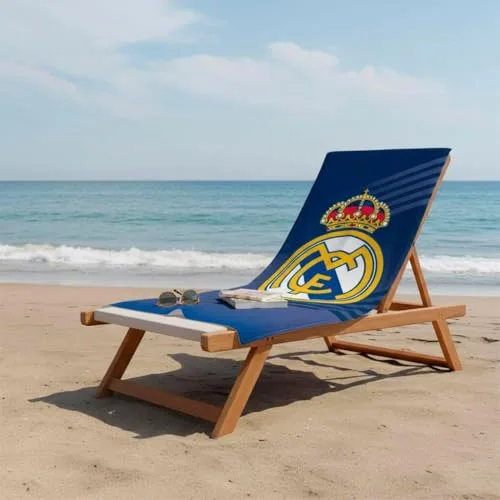 CERDÁ LIFE'S LITTLE MOMENTS ▫️ Toalha do Real Madrid – Toalha oficial com design exclusivo, emblema e cores do clube, ideal para a praia, piscina, casa de banho ou desporto, um acessório prático para os adeptos de futebol 5