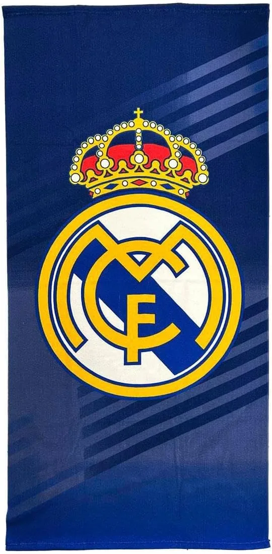 CERDÁ LIFE'S LITTLE MOMENTS ▫️ Toalha do Real Madrid – Toalha oficial com design exclusivo, emblema e cores do clube, ideal para a praia, piscina, casa de banho ou desporto, um acessório prático para os adeptos de futebol