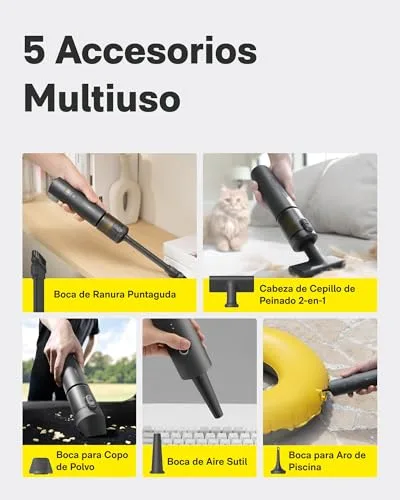 HOTO ▫️ Aspirador de Mão para Automóvel, Aspirador Portátil Potente 4