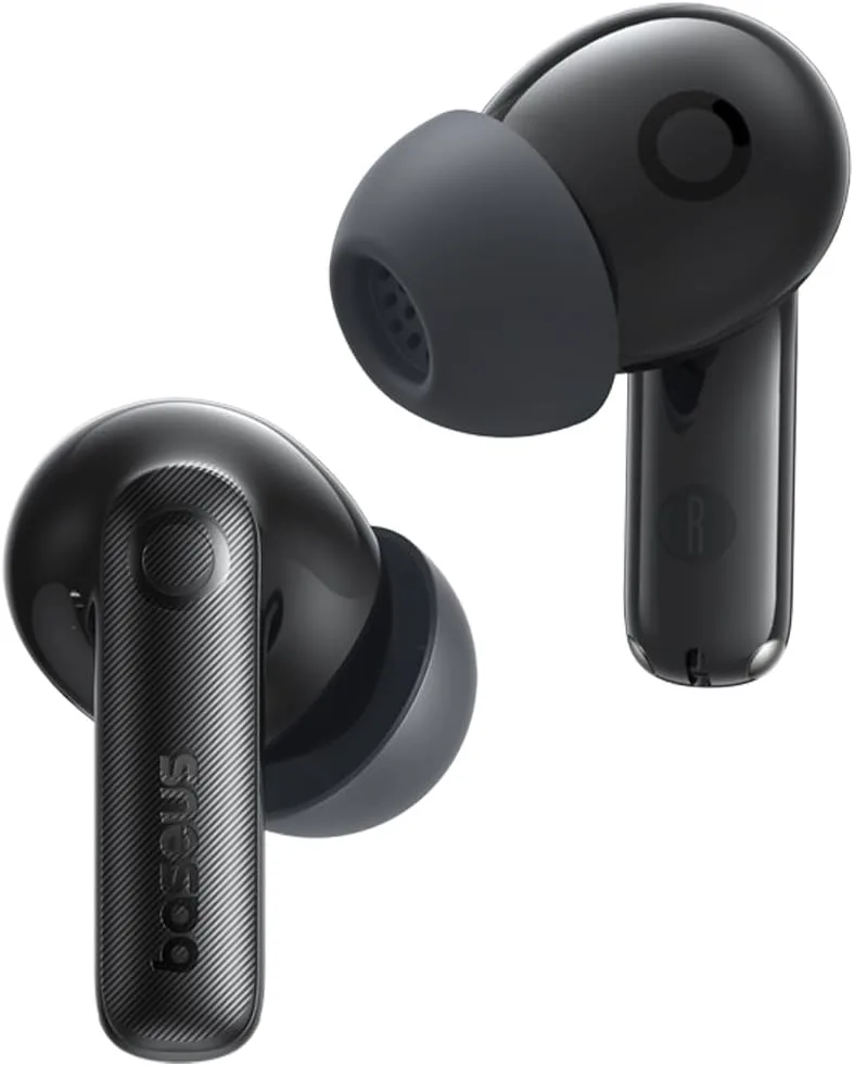 Baseus ▫️ EP10 Pro Auscultadores sem fios Blueooth, Auscultadores Bluetooth com cancelamento de ruído -50 dB, Auscultadores sem fios, 7 modos de equalização, alta resolução, 6 microfones AI, IP55, autonomia da bateria 55H, Bluetooth 6.0