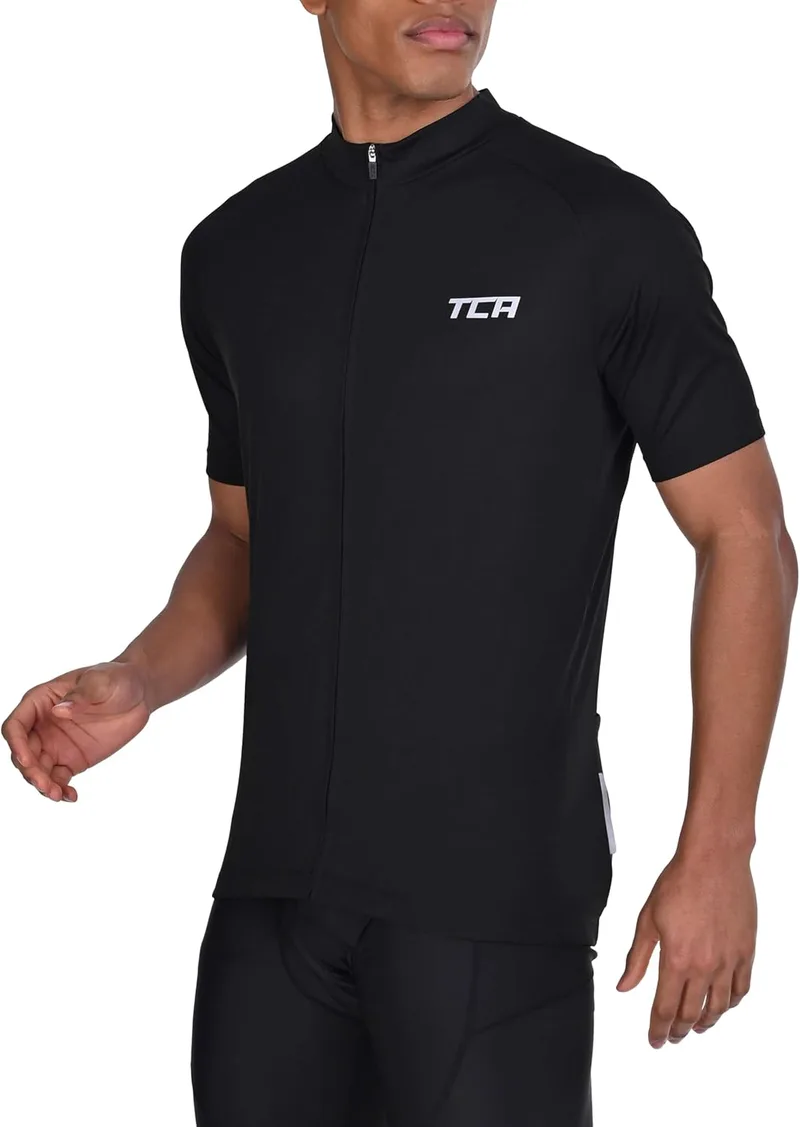 TCA ▫️ Camisola de ciclismo para homem - Manga curta e leve - Corte desportivo com 3 bolsos traseiros - Roupa de ciclismo para homem - Ultraleve e respirável