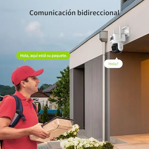 Beans View ▫️ 3K+3K (5 MP+5 MP) Câmara de vigilância exterior com lente dupla, Wi-Fi de 2,4 GHz, segurança de 360°, acompanhamento automático, deteção por IA de pessoas/veículos, visão noturna a cores (D320) 6