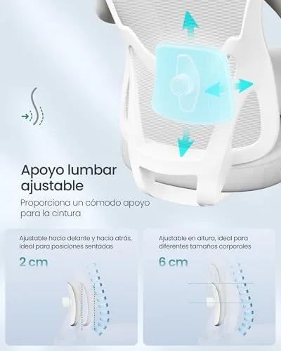 SONGMICS ▫️ Cadeira de escritório ergonómica altura ajustável, capacidade de 150 kg 4