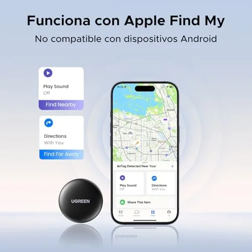 UGREEN ▫️ FineTrack Mini Tag SmartTag Localizador Bluetooth Compatível com iOS, Conjunto de 2 Unidades 2