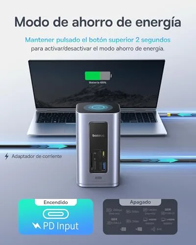 Baseus ▫️ Nomos Air 12 em 1 Estação de Acoplamento com 2 Monitores para Windows 5