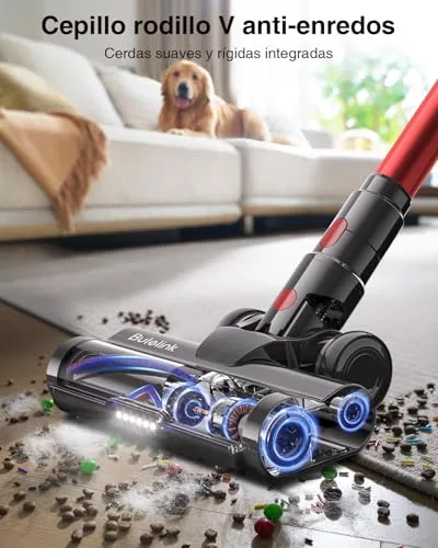Bulelink ▫️ 55 kPa/650 W/65 min. Aspirador sem fio, Aspirador sem fio de 1,6 L/Ecrã tátil LED, Sistema de filtragem em 8 etapas, Recarregável automaticamente,autossustentável, adequado para pavimentos/tapetes/pêlos de animais 3