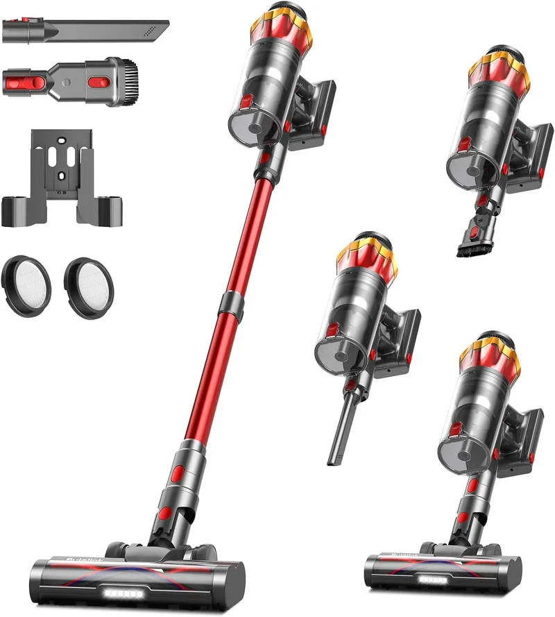 Bulelink ▫️ 55 kPa/650 W/65 min. Aspirador sem fio, Aspirador sem fio de 1,6 L/Ecrã tátil LED, Sistema de filtragem em 8 etapas, Recarregável automaticamente,autossustentável, adequado para pavimentos/tapetes/pêlos de animais