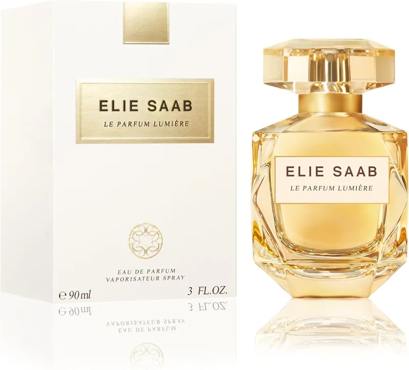 Elie Saab Le Parfum Lumière 90 ml - Eau de Parfum Feminino - Fragrância Floral Amadeirada - Notas deslumbrantes de Ylang-Ylang, Jasmim e Madeira de Âmbar - Frasco de Cristal Transparente