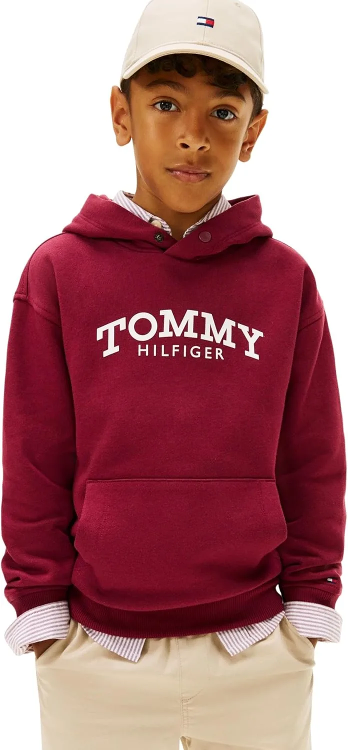 Tommy Hilfiger ▫️ Monotype Print Hoodie Kb0kb10028 Camisola com capuz para crianças