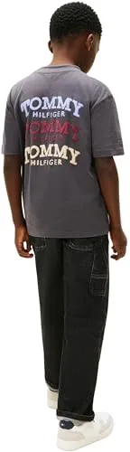 Tommy Hilfiger ▫️ Camisola com estampado desbotado e efeito lavado SS Kb0kb10056 para crianças (pacote de 1) 2