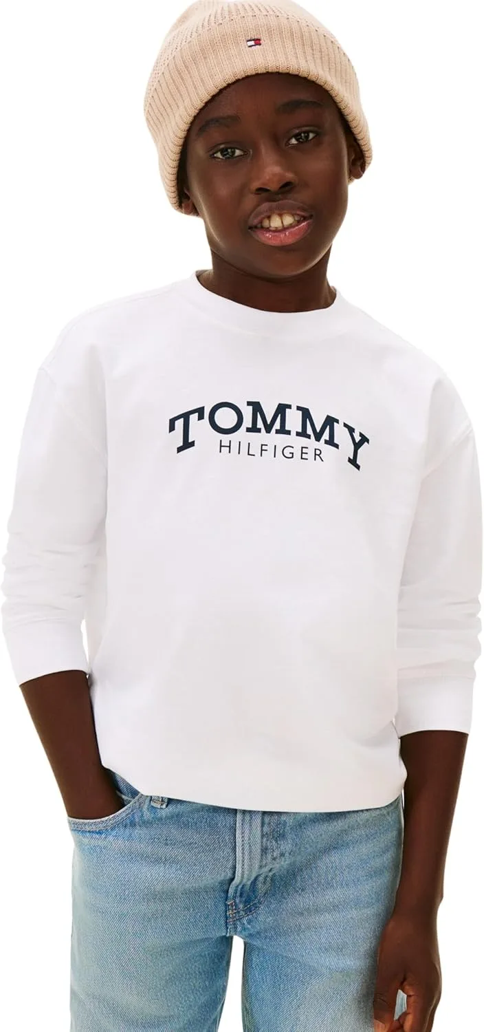 Tommy Hilfiger ▫️ Monotype Print T-Shirt LS Kb0kb10052 Kids L/S T-Shirt