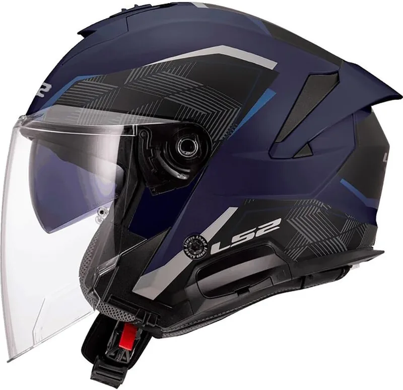 LS2 ▫️ Capacete de Moto Jet VERSO II AIR Azul-Marinho, XS