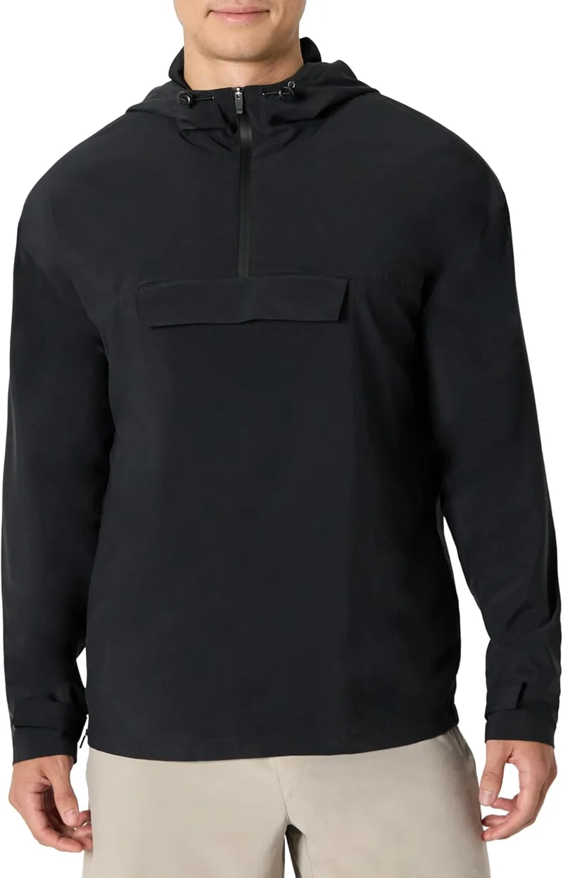 Amazon Essentials ▫️ Casaco Tipo Anorak Desportivo, Leve e Elástico, Tecido com Blocos de Cor - Homem