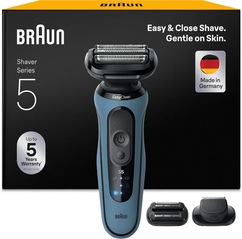 Braun ▫️ Series 5 Máquina de barbear elétrica para homem, 52-A1820SI, azul