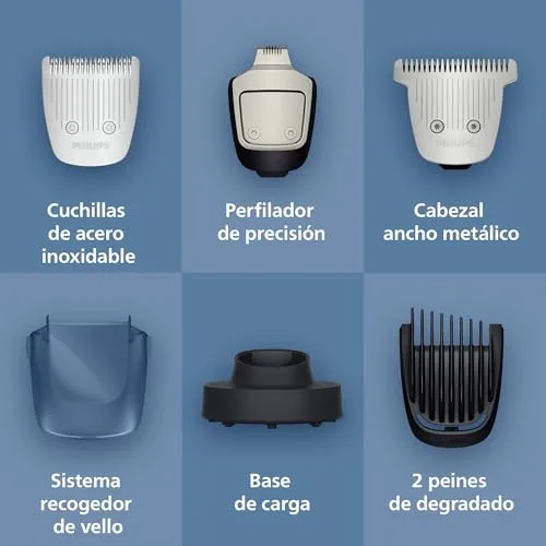 PHILIPS ▫️ Aparador de barba Série 7000, para homem, lâminas auto-afiáveis, 40 posições ajustáveis, sensor de barba, sistema de recolha de pêlos, 100% à prova de água, cabeça larga, BT7670/15 4