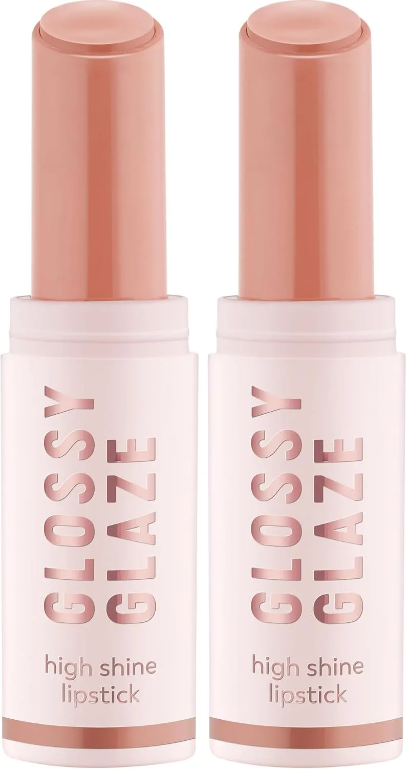 Essence Cosmetics ▫️ Batom Brilhante Glossy Glaze, de elevada pigmentação, brilhante, cor intensa, 1,9 g (embalagem de 2)