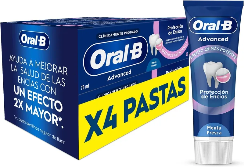 Oral-B ▫️ Pasta de dentes Advanced Proteção das Gengivas, Embalagem Económica 4x75 ml