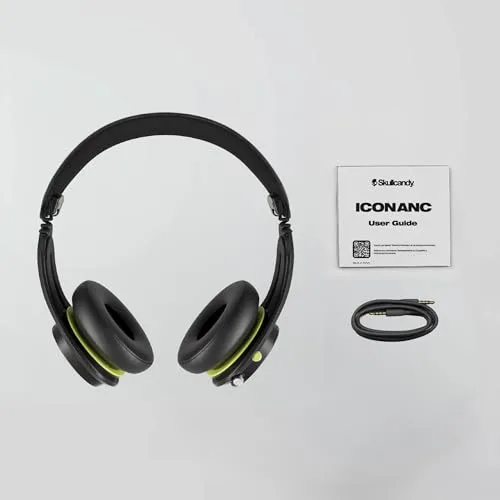 Skullcandy ▫️ Auscultadores Bluetooth sem fios Icon ANC, tipo on-ear, com cancelamento ativo de ruído, até 60 horas de autonomia, resistentes ao suor e à água, dobráveis e duráveis, com microfone para iPhone e Android - Introdução 6