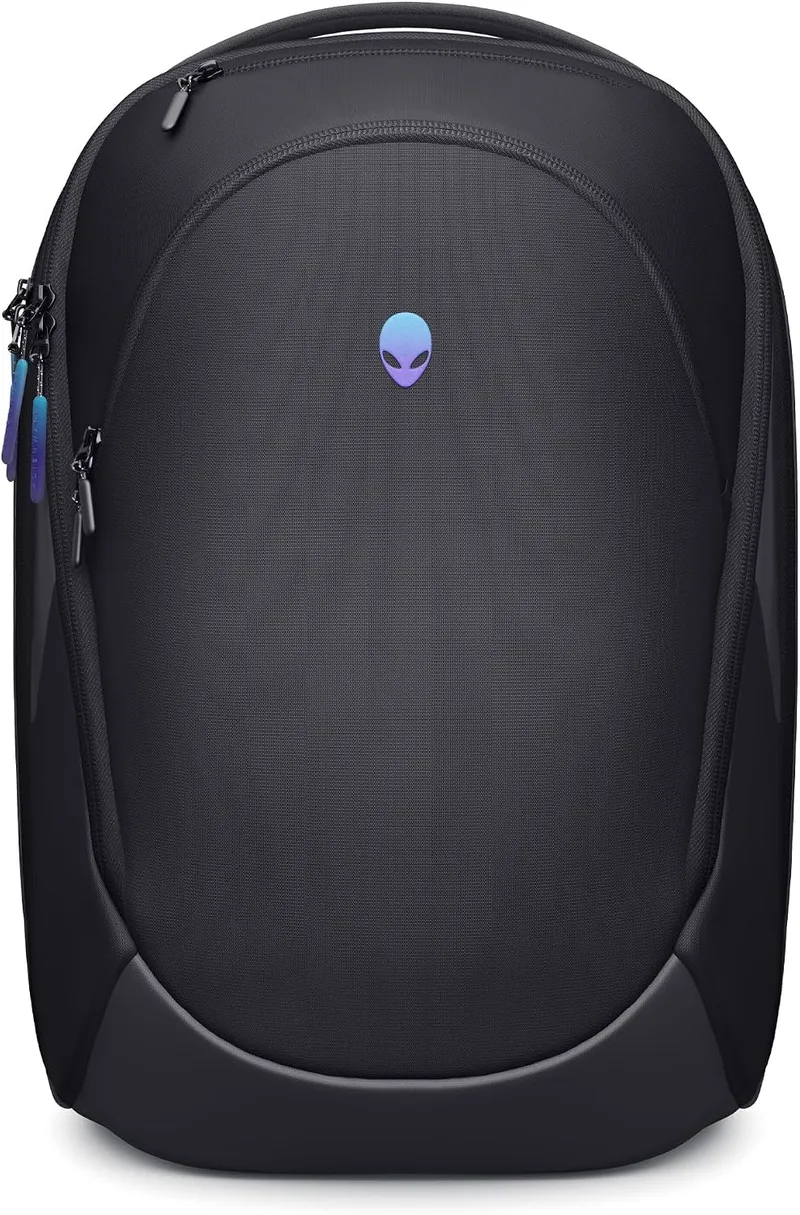 Alienware ▫️ Mochila 18" AW7825P, Capacidade de 28 L, Malha 3D respirável | Organizadores magnéticos, Bolso RFID, Resistente às intempéries, Logótipo refletor 3D, Preto