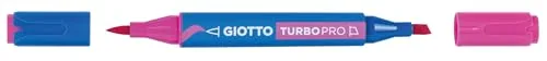 Giotto ▫️ Turbo Pro, Marcadores de dupla ponta de fibra, forma redonda, cores variadas, 10 unidades 4