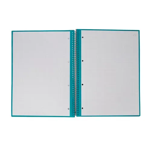 Mr. Wonderful ▫️ Caderno A4 Turquesa - 240 páginas quadriculadas com microperfurações - Capa extra-grossa - Encadernação em espiral - Inclui autocolantes 4