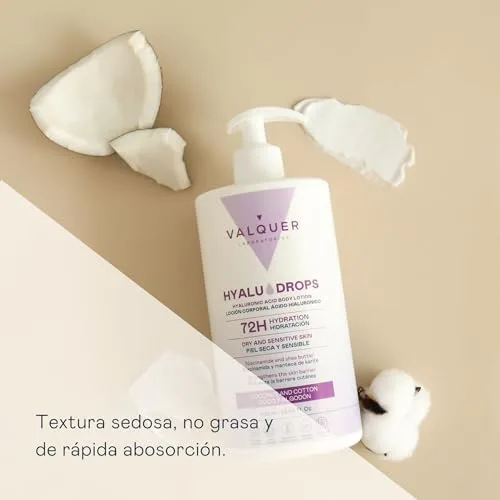 Valquer Laboratorios ▫️ VALQUER Hyaludrops Creme Hidratante Corporal de Coco e Algodão | 700 ml 5