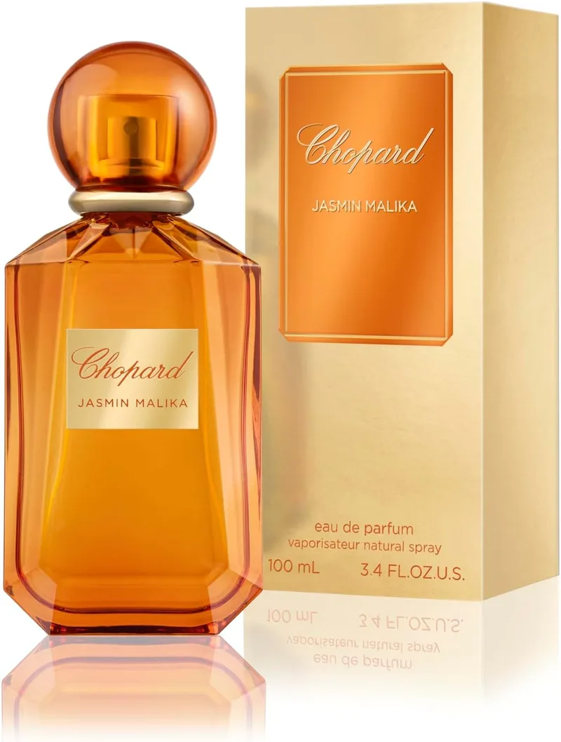 Chopard ▫️ Jasmin Malika 100 ml - Eau de Parfum para Mulher - Fragrância Floral Chypre - Perfume com Notas Florais e Luminosas de Jasmim, Tangerina e Patchouli - Frasco de Vidro Laranja