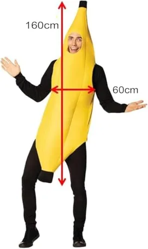 fufupaw ▫️ Fato de banana, fato de fruta, fato divertido de banana para adultos, homens e mulheres, modelo de peça única para o carnaval, Halloween, festas e cosplay, ideia perfeita para presente 2