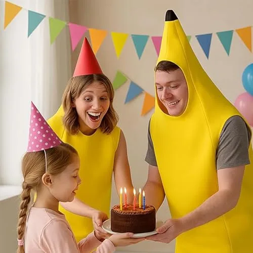 fufupaw ▫️ Fato de banana, fato de fruta, fato divertido de banana para adultos, homens e mulheres, modelo de peça única para o carnaval, Halloween, festas e cosplay, ideia perfeita para presente 6