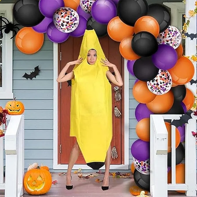 fufupaw ▫️ Fato de banana, fato de fruta, fato divertido de banana para adultos, homens e mulheres, modelo de peça única para o carnaval, Halloween, festas e cosplay, ideia perfeita para presente 7